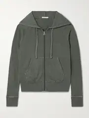 [James Perse] James Perse - Vintage French Cotton-terry Hoodie - Gray green - 0 0 Green