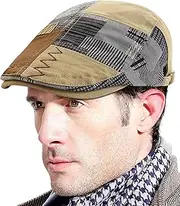 [KEOYA] Men's Newsboy Cap Adjustable Beret Flat Cap Cotton Baker Boy Caps Peaky Gatsby Hat Irish Cabbie Hat