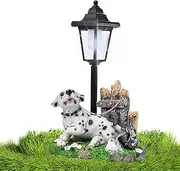 Dog Statue with Solar Light - Dog Decor with Solar Lantern - Animal Decoration, Collectible Figurine for Outside Lawn Porch Patio