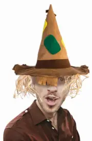 Patchwork Scarecrow Costume Brown Hat