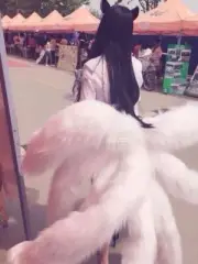 Women and Men Nine-tailed Fox White Tail Cosplay Plush Props Customization