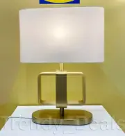 Ikea Uppvind Table Lamp Modern Brass Plated/White 19" - New