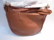 NEW W TAGS REBECCA MINKOFF HSP7IUWH32 HOBO BAG W WHIPSTITCH ALMOND LEATHER BAG