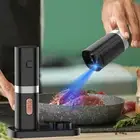 Pepper Grinder,Electric Salt and Pepper Grinder Set,Rechargeable Pepper Mill-...