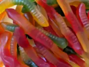 Gourmet Gummy Worms Candy- Assorted SWEET 2-in-1 Gummy Worms- 1/2 pound