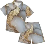 [Caihoyu] Toddler Baby Boys Short Sleeve Button Down Shirt Shorts Gentleman Outfits Toddler Boy Clothes Summer Clothing
