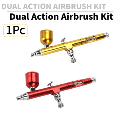 0.3mm Dual Action Airbrush Kits Gravity Feed Gun For Spray Nail Tattoo Claning