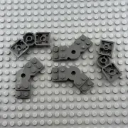 LEGO Plate Modified - Dark Bluish Gray - 2 x 6 x 2/3 Bent - QTY x5