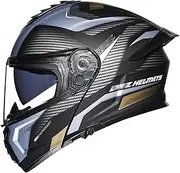 Flip-up Motorcycle Helmet for Men and Women with Double Visor, Integrated Helmet, Crash Helmet, Full Face Helmet, Racing Helmet, DOT/ECE Certified, Shockproof Motocross Helmet A,3XL=63-64cm