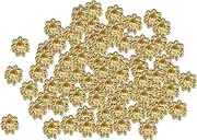 yuksok 200Pcs Daisy Flower Spacer Beads Set, Flower Beads, Copper Floral Loose Spacer Beads for DIY Bead, Jewelry Making Accessories, Gold