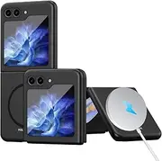 [RUNGOS] for Samsung Galaxy Z Flip 6 Case MagSafe (Bare Metal Feel) [Strong Magnetic] [Slim Fit, Ultra Light] Wireless Charging Samsung Flip 6 Case, Shockproof Cover for Galaxy Flip 6 Case Hard, Black