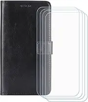 LCEHTOGYE Cover for Lebest L20 2109 + 4 Slice HD Tempered Glass,Shell BracketBumper Protective Back Case - Anti-Scratch Screen Protector for Lebest L20 2109 -HZFM -Black