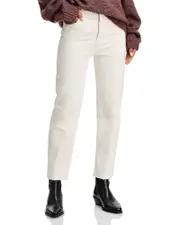 Re/Done 70s Stove Pipe High Rise Straight Ankle Jeans in Vintage White