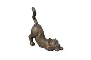 Mr Gecko Cat Statue Cast Iron Hand Made Antique Rust Door Stop Free Standing