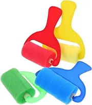 Widen Handle Sponge Paint Brush Set 4pcs Round Foam Brushes Boys and Girls Sponge Dauber for Art DIY and Graffiti