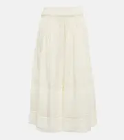 [Tory Burch] Tory Burch Cotton and linen midi skirt AU 14 beige