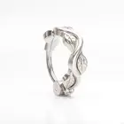 14K White Gold Boho Leaf Nose Ring, Fits Nostril, Helix, Tragus & Rook Piercings