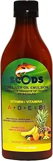 Emulsion de Scods Frutas Tropicales Cod Liver Oil Emulsion Tropical Fruits 200ml Vitamin A + D + E & B1