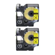 2PK For DYMO D1 45808 LabelManager 350D 450D Label Tape Black on Yellow 19mm