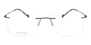 Rectangle Rimless Titanium Men's Glasses Online Black Size 56 - Lenses Included - Private Health Rebate - Blue Light Block - SmartBuy Collection