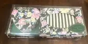 Heart Shaped Trinket Box & Memo Box Set From 80/ 90s Vintage Kmart Black Floral
