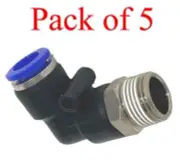 Pneumatic Push In Air Fittings - Male Elbow 10mm hose - 1/8 BSP thread