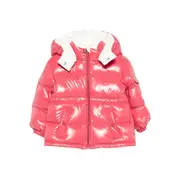 [Moncler] Moncler Hooded Shiny Puffer Jacket 1824 IT PINK