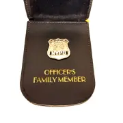 NYPD Family Member Front Pocket Wallet with ID /CC/ Money Clip/ With Mini Badge