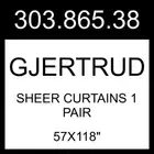 IKEA GJERTRUD Sheer Curtains 1 Pair White 57x118" 303.865.38