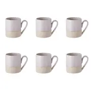 6PK Davis & Waddell Stoneware Mug Cup 12cm/400ml - White