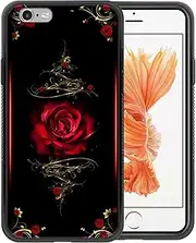 iPhone 6 Plus Case,Spiritual Rose iPhone 6s Plus Cases for Girls,Tempered Glass Back Cover[Shock Absorption] Soft TPU Case for iPhone 6/6s Plus