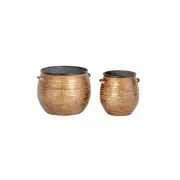 2pc Pot Set Moon Home/Garden/Patio Indoor Plant/Planter Display Decor Bronze