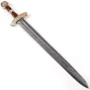 Custom handmade viking replica sword Damascus steel ready battle with sheath