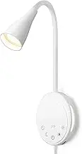 SANKEDOU LED Wall Mounted Reading Light, Book Light for Reading in Bed with Touch Control, 5 Dimmable, USB Output, Night Light & Timers Function, Flexible Gooseneck Headboard Bed Lights (White)