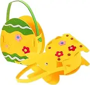 HOMOCONO Easter Bunny Rabbit Bags Felt Bunny Baskets for Teen Easter Party Decorations