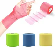 4 Pack 2.75 Inches X 30 Yards Pre Wrap for Hair Soccer, Multi Color Athletic Prewrap Tape Headbands, Foam Sport Underwrap Pre-Wrap(Yellow, Red, Green, Blue)