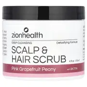 Zion Health, Scalp & Hair Scrub with Biotin, Pink Grapefruit Peony, 4 fl oz (118 ml)