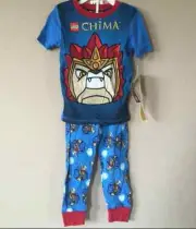 BOYS LEGO LEGENDS OF CHIMA LAVAL COTTON PAJAMAS SLEEPWEAR 2 PC SET SIZE 6