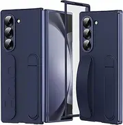 [NINKI] for Samsung Galaxy Z Fold 4 Case with Screen Protector & Wristband,Shockproof Grip Z Fold4 Case for Galaxy Fold 4 Phone Case Strap,Galaxy Z Fold 4 Stand Case for Samsung Z Fold 4 Strap Case Blue