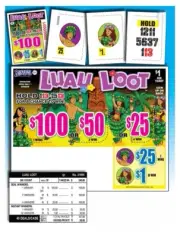 Pull Tab Ticket- Hard Card Tickets - Game - 5 Pack Luau Loot