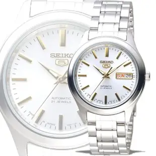 【SEIKO 精工】手錶 絕美大刻度日本製5號自動機械腕錶-銀白面/SNKM43J1(保固二年)