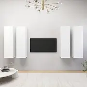 TV Stand Wall Mounted Floating Media Console for Living Room, White, 30.5x30x110 cm, Engineered Wood Storage Unit