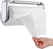 simpletome Paper Towel Holder ONE Hand Tear Adaptive Tension Arm Adjustable Length 9.4-11inch/24-28cm (Silvery)