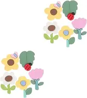 HEALEEP 2sets Rubber Fridge Magnet Decor Flower Shape Locker Magnets Kitchen Whiteboard Office Decor 5pcs*2