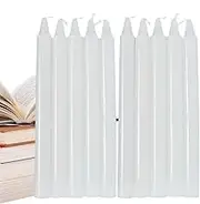 Candles Unscented - 10X Unscented Candle Long Lasting Burning - Red/White Short Taper Candles Survival Supplies for Power Outages Home Emergencies