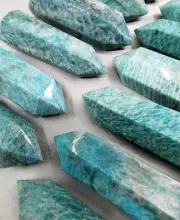 AMAZONITE Natural Healing Point Wand Tower Generator Crystal Reiki
