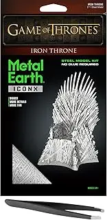 Metal Earth Premium Series Game of Thrones Iron Throne 3D Metal Model Kit Bundle with Tweezers Fascinations