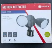 Utilitech Motion-Activated Flood Light 110-Degree 2-Head Black Integrated LED