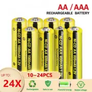 Up to 24x AA/AAA Rechargeable Batteries Ni-CD 1.2V Button Top for Solar Lights