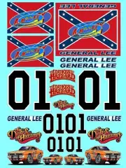 CLEAR VINYL DUKES -R/C MODEL Decal 1/16-1/12 -1/10th-DIE CUT-Hazzard- GeneralLee